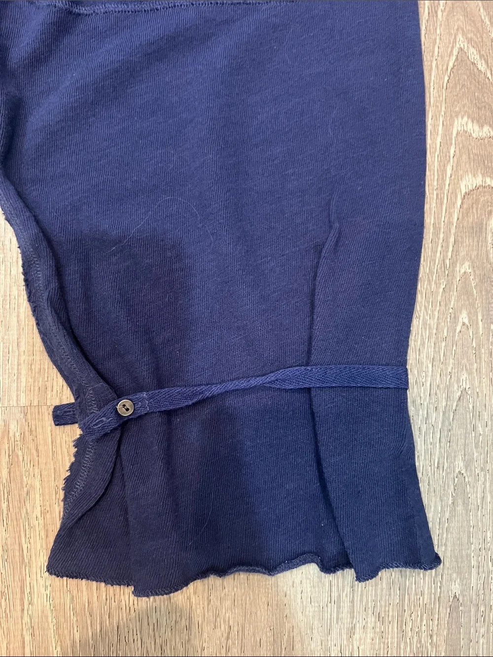 Free People Intimately Navy Wide Leg Pull-On Pants with Cuff Ties XS